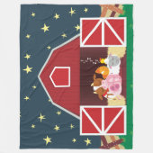 ピーカーブ式納屋夜景色のグループ1 フリースブランケット (正面)