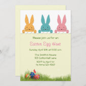 ピーキングイースターバニーズエッグ狩り 招待状 (正面/裏面)