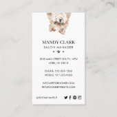 ピーキングウォーターカラードッグズペットケアグルーミング&サロン 名刺 (裏面)