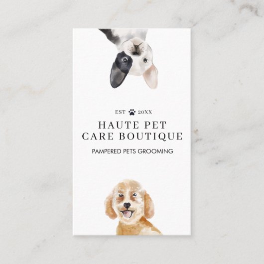 ピーキングウォーターカラードッグズペットケアグルーミング&サロン 名刺 (正面)