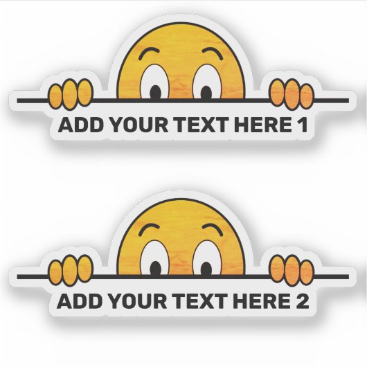 ピーキングカートゥーン顔カスタム文字コンターカットオラン シール (正面)