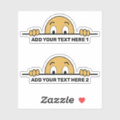 ピーキングカートゥーン顔カスタム文字輪郭カット シール (シート)