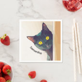 ピーキングキャットデザイン紙 スタンダードカクテルナプキン (インサイチュ)