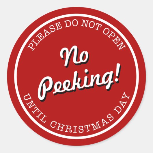 ピーキングクリスマスラッピングシールなし ラウンドシール (正面)