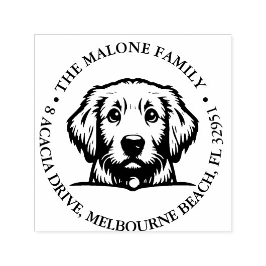 ピーキングテリアパピーパーソナライズされたテーマ セルフインキングスタンプ (デザイン)