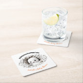 ピーキングブー幽霊ベビーシャワー紙コースター スクエアペーパーコースター (インサイチュ)