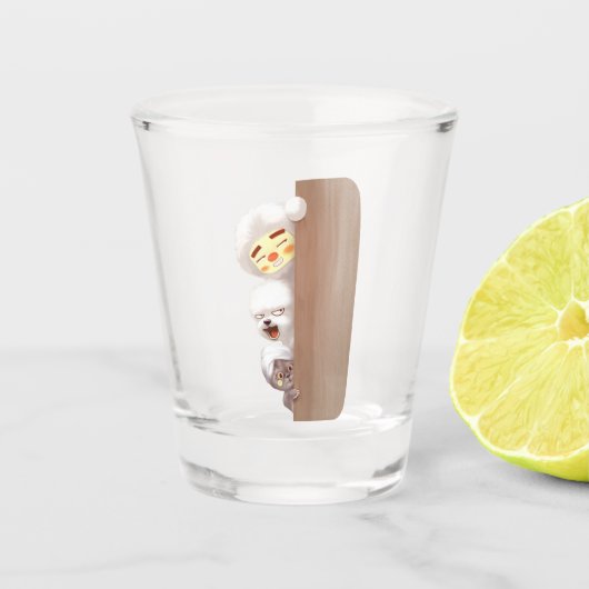 ピーキング・アニマルズ・トリオ ショットグラス (正面)