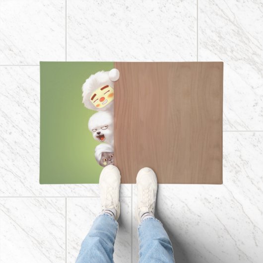 ピーキング・アニマルズ・トリオ ドアマット (室内)