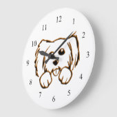 ピーキング・パピー・ドッグ ラージ壁時計 (傾斜)