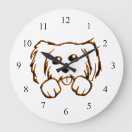 ピーキング・パピー・ドッグ ラージ壁時計