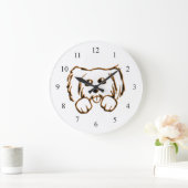 ピーキング・パピー・ドッグ ラージ壁時計 (ホーム)