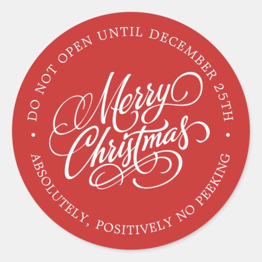 ピークなしホリデーギフトステッカー ラウンドシール (正面)