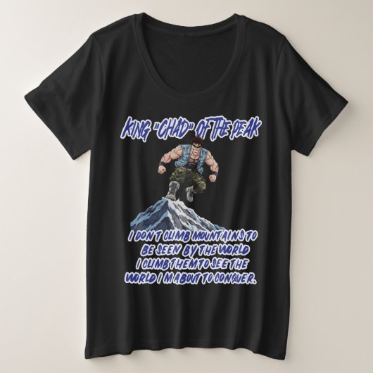 ピークの王'チャド' プラスサイズTシャツ (デザイン正面)