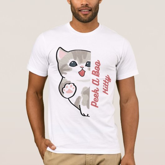 ピークアブーキティー 可愛い猫のTシャツ Tシャツ (正面)
