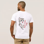 ピークアブーキティー 可愛い猫のTシャツ Tシャツ (裏面フル)