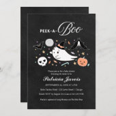ピークアブーハロウィーンガールベビーシャワー招待状 招待状 (正面/裏面)