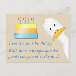 ピークイングダックの誕生日ポストカード ポストカード