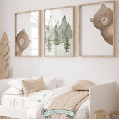 ピークウッドランドベア子供部屋プリント