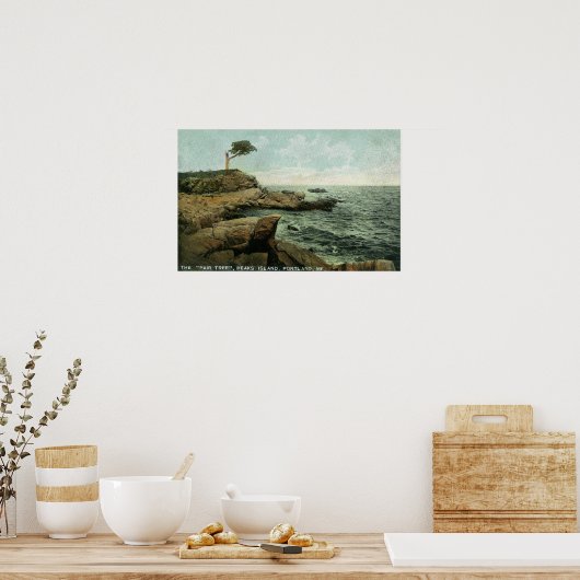 ピークスアイランドとペアツリーの表示 ポスター (キッチン)