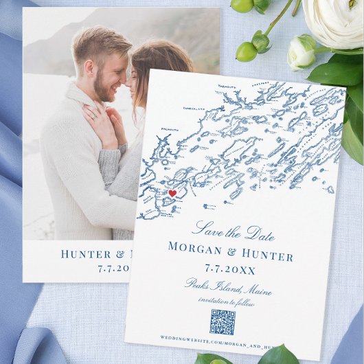 ピークスアイランドメーンカスコベイエレガントQRコード セーブザデート