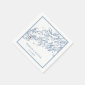 ピークスアイランドメーンカスコベイマップエレガントウェディングN スタンダードカクテルナプキン (角)