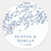ピークスアイランドメーンマップ結婚式の引き出物 ラウンドシール (正面)