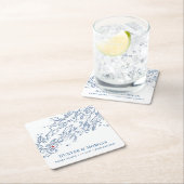 ピークスアイランドメ結婚インズウェルカムパーティーカクテル スクエアペーパーコースター (インサイチュ)