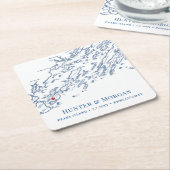 ピークスアイランドメ結婚インズウェルカムパーティーカクテル スクエアペーパーコースター (アングル)