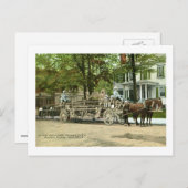 ピークスキル、NY、コートランドフック&はしご消防車 ポストカード (正面/裏面)