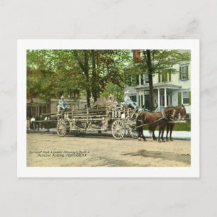 ピークスキル、NY、コートランドフック&はしご消防車 ポストカード