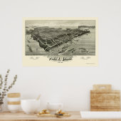 ピークズアイランド、MEパノラママップ – 1886 ポスター (キッチン)