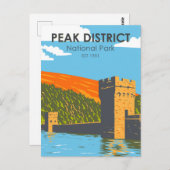 ピークディストリクトナショナルパークイングランドヴィンテージ ポストカード (正面/裏面)