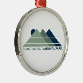 ピークディストリクト国立公園の山と太陽 メタルオーナメント (右)