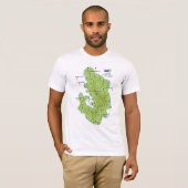 ピークディストリクト イングランド地図 Tシャツ (正面フル)