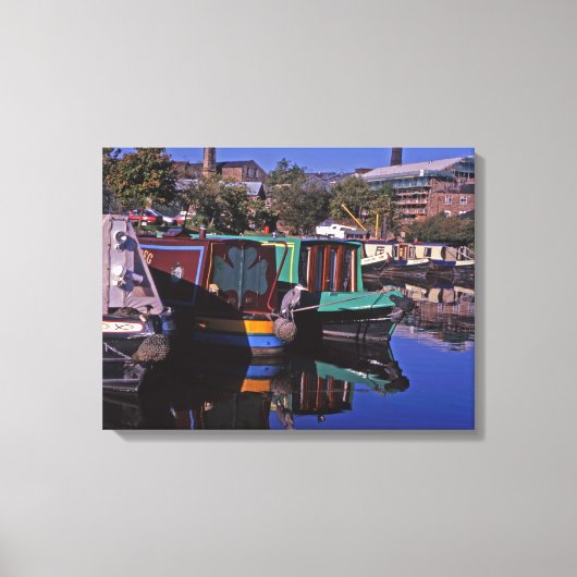 ピークフォレストキャナルダービシャーイングランド キャンバスプリント (正面)