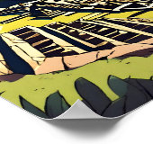 ピークマチュピチペルーのヴィンテージ旅行ラテンアルパカ ポスター (角)