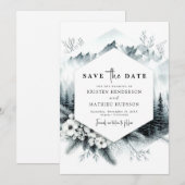 ピークモダンマウンテン結婚ズ セーブザデート (正面/裏面)