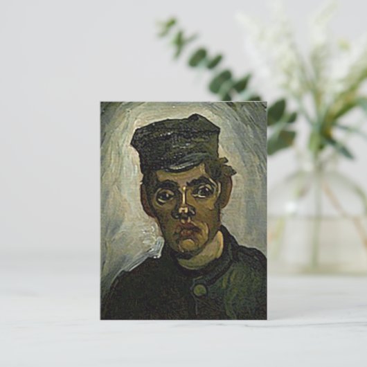 ピーク付きキャップの若い農民(F165)ヴァンゴッホファインアート ポストカード (スタンド正面)