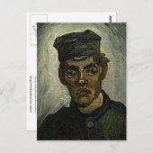 ピーク付きキャップの若い農民(F165)ヴァンゴッホファインアート ポストカード (正面/裏面)