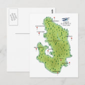 ピーク地区イングランドの地図 ポストカード (正面/裏面)