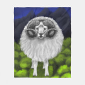 ピーク威厳のある:アイスランドの羊の放牧 フリースブランケット (正面)