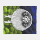 ピーク威厳のある:アイスランドの羊の放牧 フリースブランケット (正面(横))