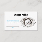ピーク幽霊ブルーベビーシャワーおむつラッフルカード エンクロージャーカード (正面)