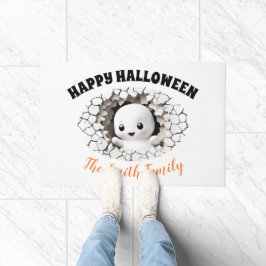 ピーク幽霊名おかしなハロウィーンフォーマット ドアマット