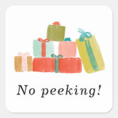 ピーク時の水カラフル色のクリスマスプレゼントなし スクエアシール (正面)