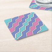 ピーク鮮やかジグザグ スクエアペーパーコースター (アングル)