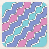 ピーク鮮やかジグザグ スクエアペーパーコースター (正面)