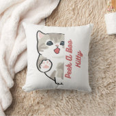 "ピーク・ア・ブー・キティ かわいい猫のスロー枕" クッション (ブランケット)