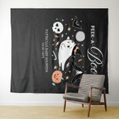 ピーク・ア・ブー ゴースト ハロウィン ベイビー シャワー 背景 タペストリー (インサイチュ(横))