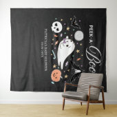 ピーク・ア・ブー ゴースト ハロウィン ベイビー シャワー 背景 タペストリー (インサイチュ(横))